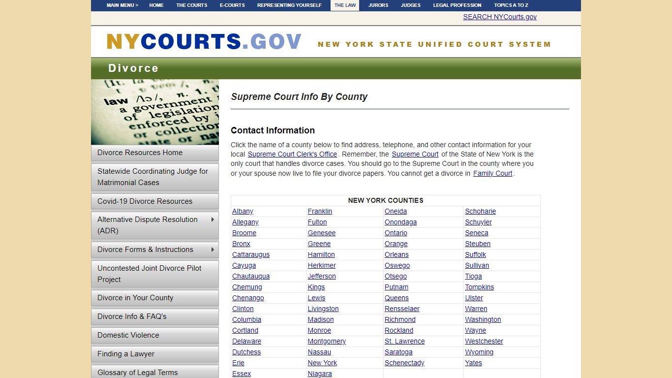 Supreme Court Info By County | NYCOURTS.GOV